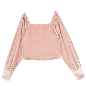 NWT XL Stella 88 Big Girls Velvet Faux Corset Top - Blush